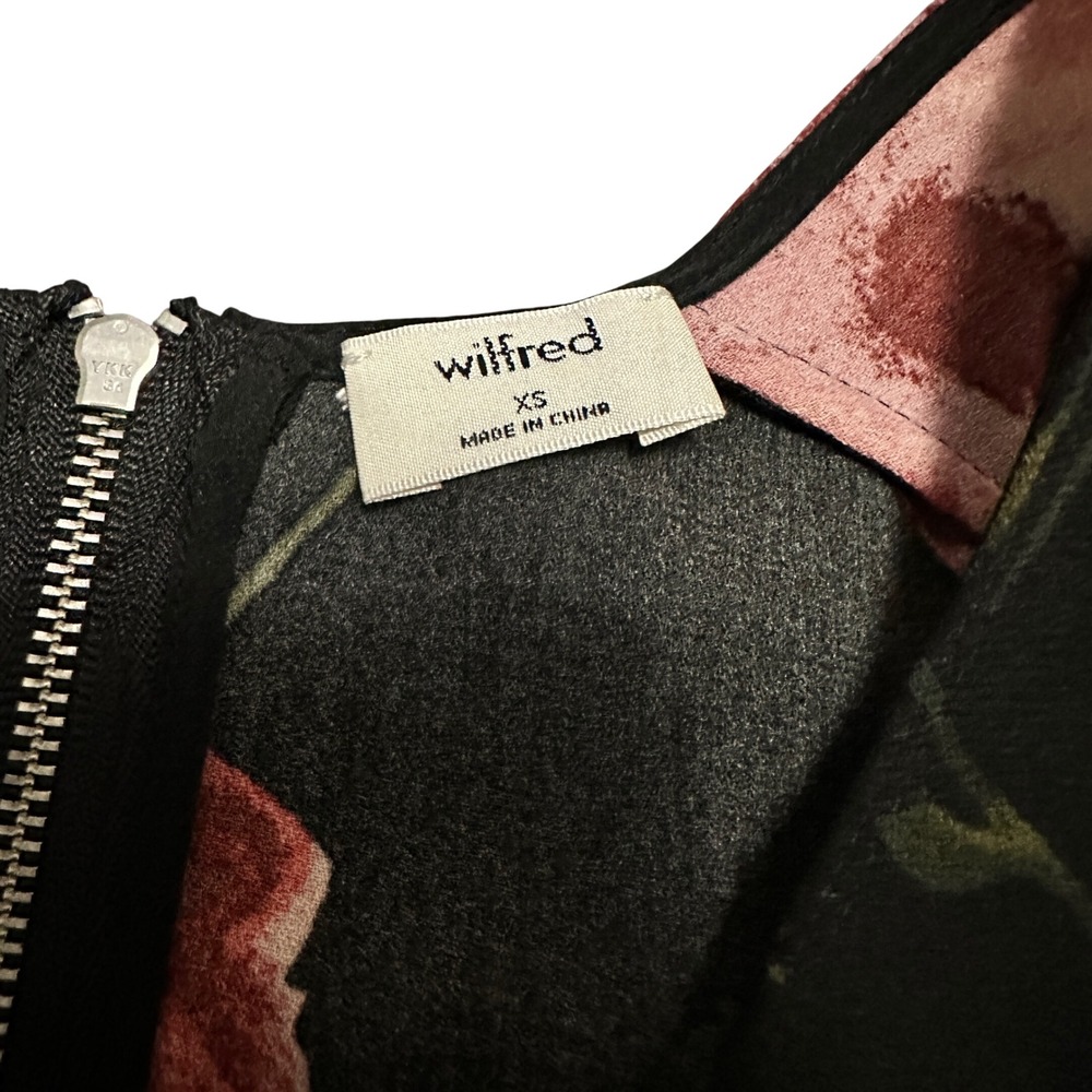 Wilfred Aritzia Sevres Floral Sleeveless Blouse Top Black Pink XS Romantic Chic - Picture 4 of 6